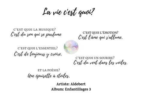 la vie c est quoi paroles